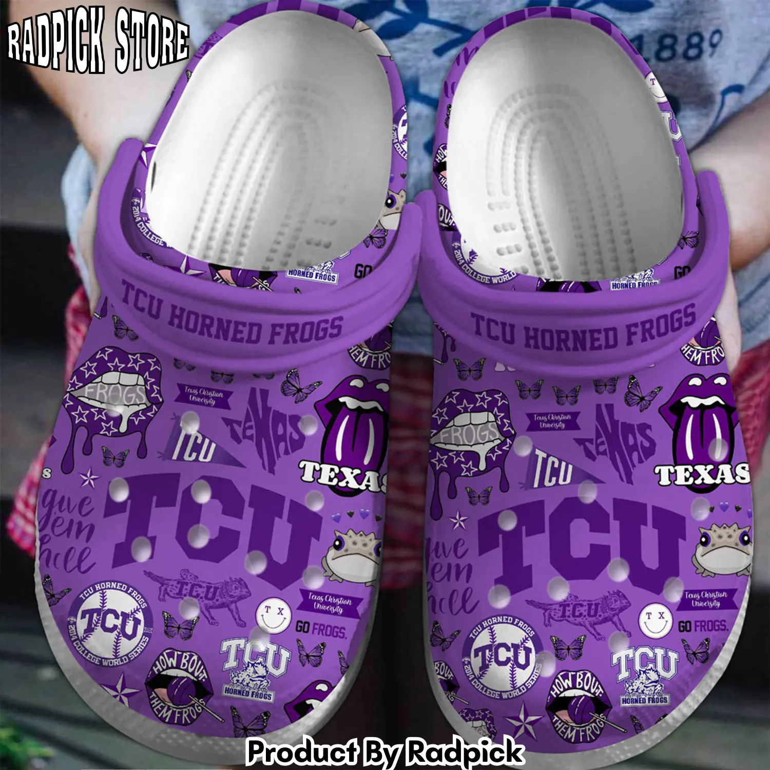 Radpick tcu horned frogs ncaa sport premium clogs shoes comfortable for men women fjy rp652857